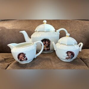 M.J. Hummel “Stormy Weather” Vintage Tea Set By Danbury Mint